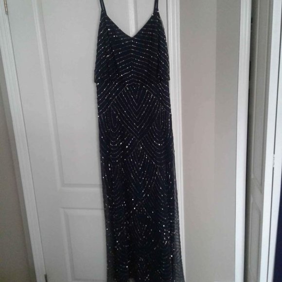Adrianna Papell size 18 dark blue event dress. Wedding, prom, special occasion - Picture 1 of 6